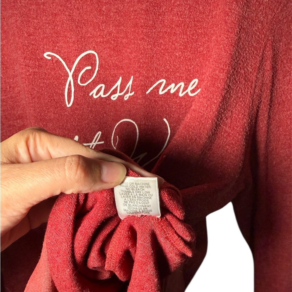 Wildfox Couture "Pass Me The Wine" Baggy Beach Jumper Red Soft Size Small - Picture 4 of 5